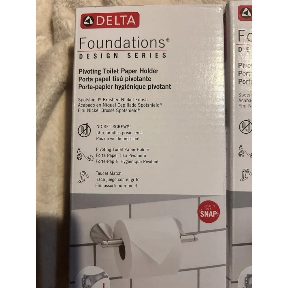 Lot Of Two Delta Foundations Fdms50-dn-r Toilet Paper Holder Brushed Nickel